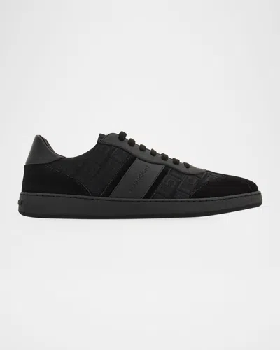 FERRAGAMO MEN'S ACHILLE JACQUARD SNEAKERS
