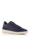 Ferragamo Men's Venna Leather Sneakers In Midnight