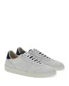 Ferragamo White Low Top Signature Sneakers In Optic White/marine Blue