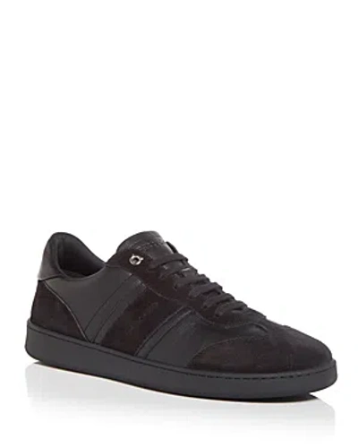Ferragamo Achille Leather And Suede Sneakers In Black