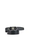 Ferragamo Men Adjustable And Reversible Belt In Gray