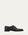 Ferragamo Men's Albert Tramezza Cap-toe Brogue Leather Oxfords In Black