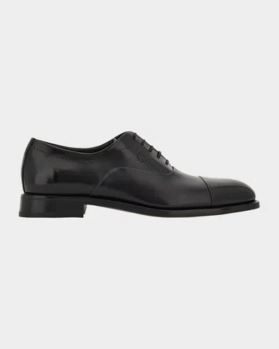 FERRAGAMO MEN'S ALBERT TRAMEZZA CAP-TOE BROGUE LEATHER OXFORDS