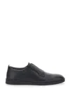 Ferragamo Alfie Leather Low-top Sneakers In Black