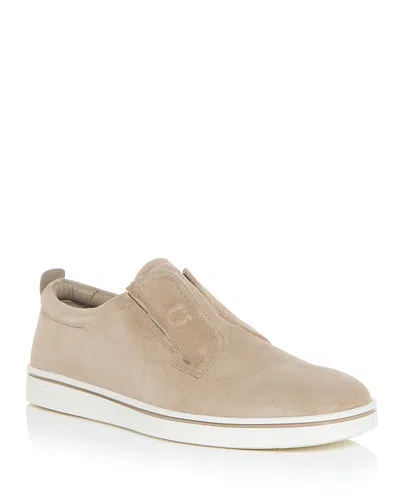 Ferragamo Men's Alfie Slip On Sneakers In Brown