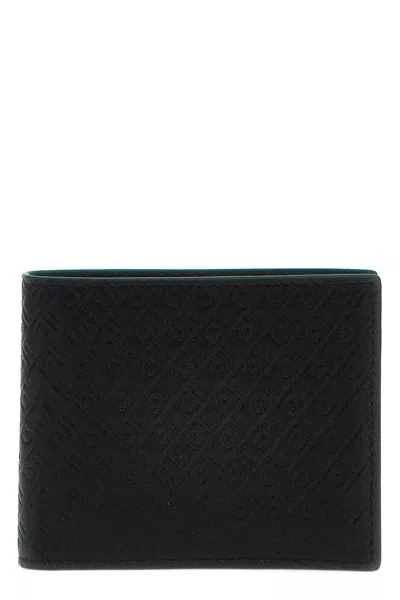 Ferragamo Men All Over Logo Wallet In Black