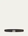 Ferragamo Men's Alligator-effect Reversible Leather Belt In T Moro    Nero