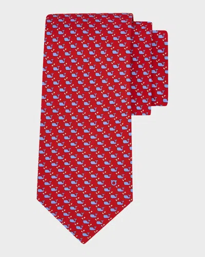 Ferragamo Men & Apos;s Whale Micro-print Tie In Multi