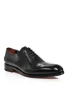 Ferragamo Men's Angiolo Leather Plain Toe Oxfords - Wide In Nero