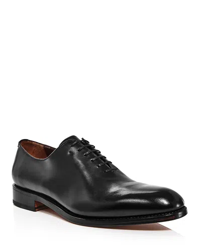 Ferragamo Men's Angiolo Leather Plain Toe Oxfords - Wide In Nero