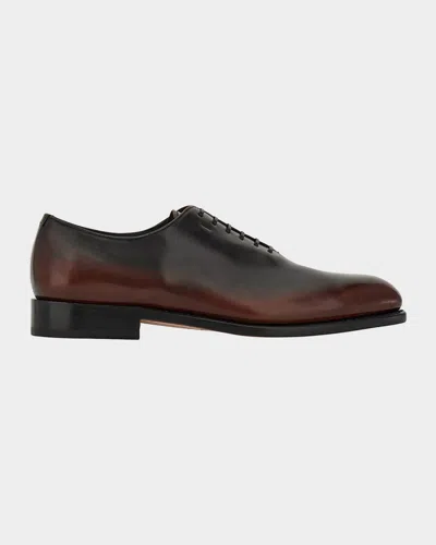 Ferragamo Men's Angiolo Tramezza Degrade Leather Oxfords In Multi