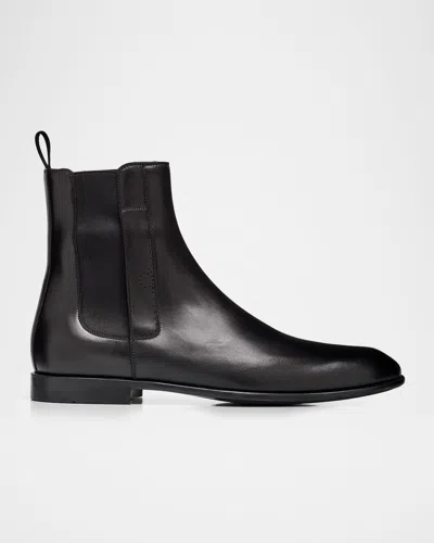 Ferragamo Men's Angle Smooth Leather Chelsea Boots In Animal Print