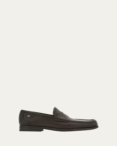 Ferragamo Men's Athen Leather Moc-toe Penny Loafers