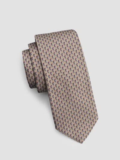 Ferragamo Men's Barzio Printed Silk Tie In Brown