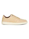 Ferragamo Men Beige Nubuck Adam Low-top Sneakers In Neutral