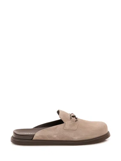 Ferragamo Beige Slip On Slides