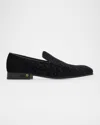 Ferragamo Velvet Loafers In Nero