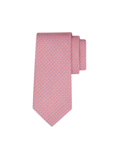 Ferragamo Men's Betty Snail-printed Silk Tie In Pink