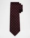 Ferragamo Two-tone Gancini Jacquard Silk Tie In Brown