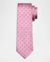 Ferragamo Men's Bicolor Gancini Jacquard Silk Tie In Pink