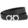Ferragamo Men's Black Adjustable And Reversible Gancini Belt In Black