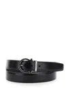 Ferragamo Black Belt With Gancini Buckle In Leather Man In Black