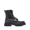 Ferragamo Gancini Combat Boots In Black
