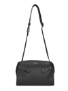 Ferragamo Men Black Hug Messenger Bag In Multi