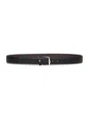 Ferragamo Men Black Leather Reversible Belt In Black