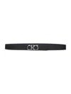Ferragamo Men Black Leather Reversible Gancini Belt In Black