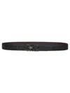 Ferragamo Men Black Leather Reversible Gancini Belt In Black