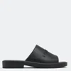 Ferragamo Leather Sandals With Embossed Logo On The Side In Black