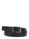 Ferragamo Men Black Solid Reversible Belt In Black