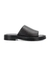 Ferragamo Black Solid Slide Slippers In Black