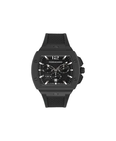 Ferragamo Men's Black Stainless Steel Bracelet Watch, 42mm In Red