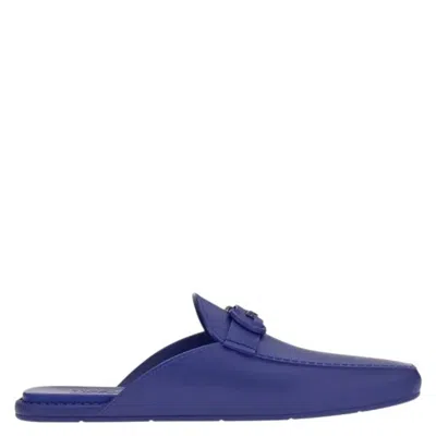Ferragamo Men's Blue Gancini Jelly Mule Sandals
