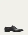 Ferragamo Men's Boston Brogue Leather Cap-toe Oxfords In Black