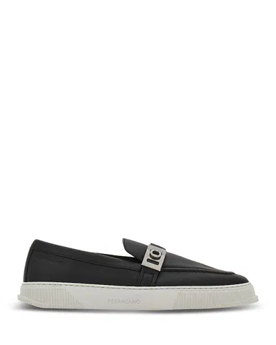 Ferragamo Hybrid Sneaker With Hug Buckle In Black