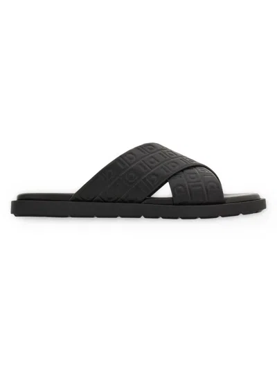 Ferragamo Men's Brise Hug Slide Sandals In Nero R.