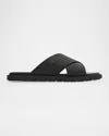 Ferragamo Men's Brise Hug Slide Sandals In Nero R.