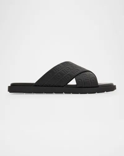 Ferragamo Men's Brise Hug Slide Sandals In Nero R.