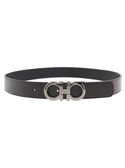 FERRAGAMO FERRAGAMO MEN BROWN REVERSIBLE BELT WITH GANCINI BUCKLE IN LEATHER MAN