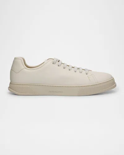 FERRAGAMO MEN'S BRUCE CALFSKIN LOW-TOP SNEAKERS