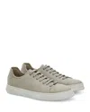 Ferragamo Leather Sneakers In Gray