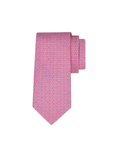 Ferragamo Men's Bussola Silk Tie In Pink