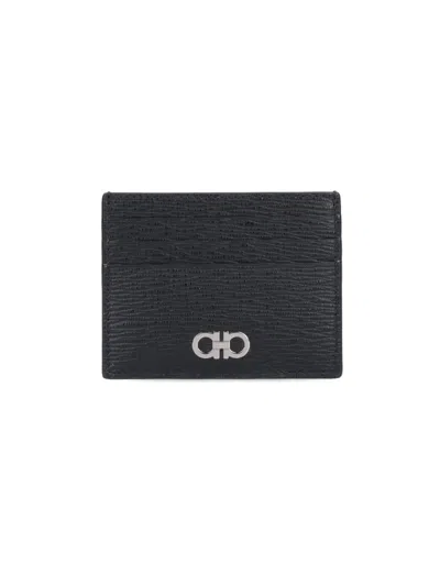 Ferragamo Men's Calf Leather Wallet In Black
