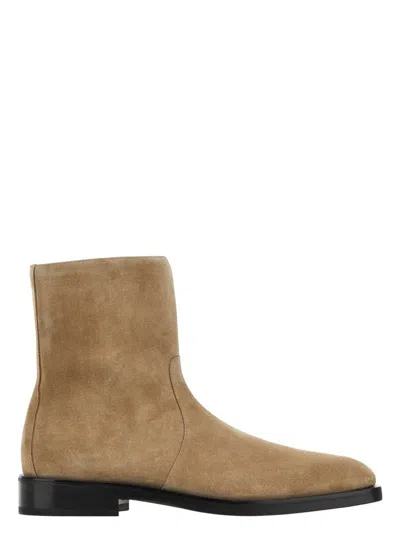 Ferragamo Men's Cappuccino Suede Gerald Ankle Boots