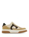 Ferragamo Beige Low Top Gancini Ornament Sneakers In Stone