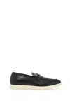 Ferragamo Cosimo Gancini Leather Loafers In Nero