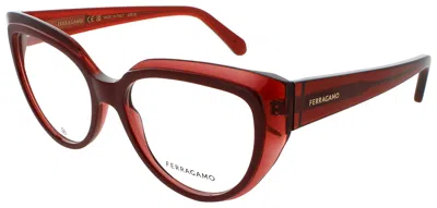 Ferragamo Men's Cat-eye Acetate Eyeglasses 53-16-140 In Red